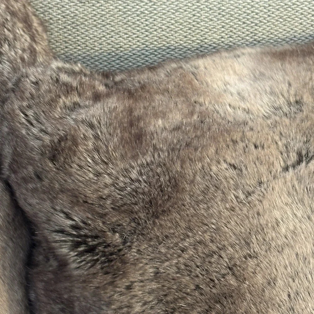 2- Hooker Furniture Faux Fur‎ Throw Pillow Covers 18x20 AND Duck Feather Inserts